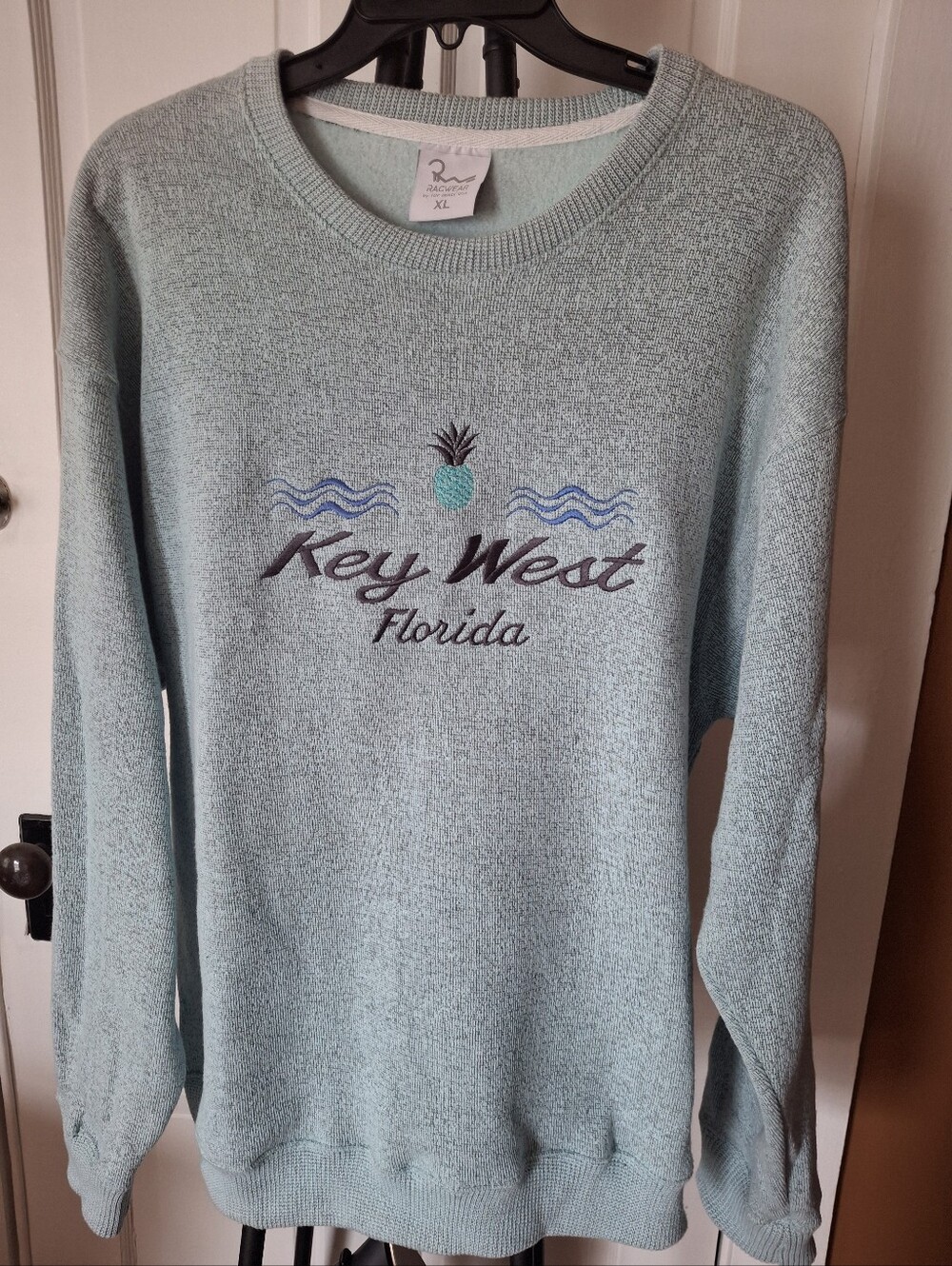 Key West Florida Women's Light Aqua Crewneck Sweater/Sweatshirt